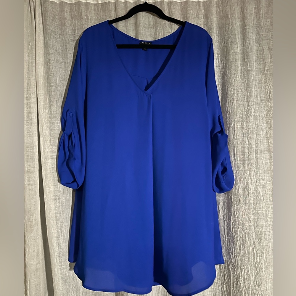 Torrid Royal Blue V-Neck Blouse